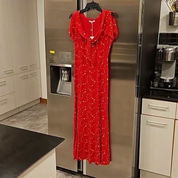 💕REFORMATION💕 Talleen Dress ~ Fresno Red Floral Print 4 NWT